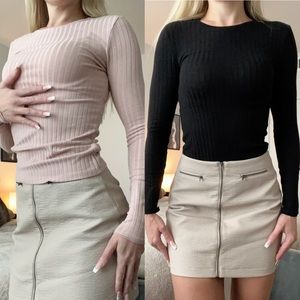 Zara long sleeve ribbed tops